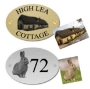 Picture of Custom Brushed Metal Oval House sign