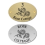 Picture of Rose Cottage Custom Brushed Metal Oval House sign