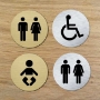 Picture of Brushed gold / silver Toilet Door signs symbols