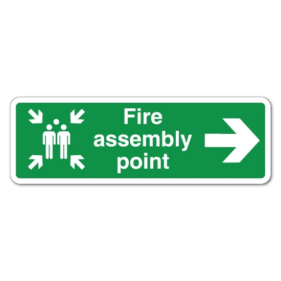 Picture of Fire Assembly Point Right Arrow Sign - 3mm Rigid Sign