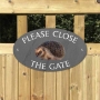 Picture of Please Close The Gate Cute Hedgehog Sign