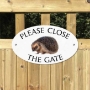 Picture of Please Close The Gate Cute Hedgehog Sign