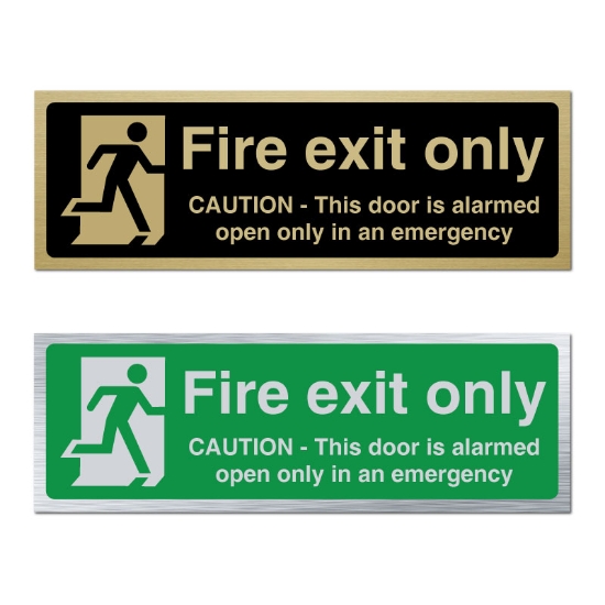 Picture of Classic Brushed Metal Fire Exit Only Alarmed Door