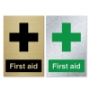 Picture of Classic Brushed gold silver First aid sign