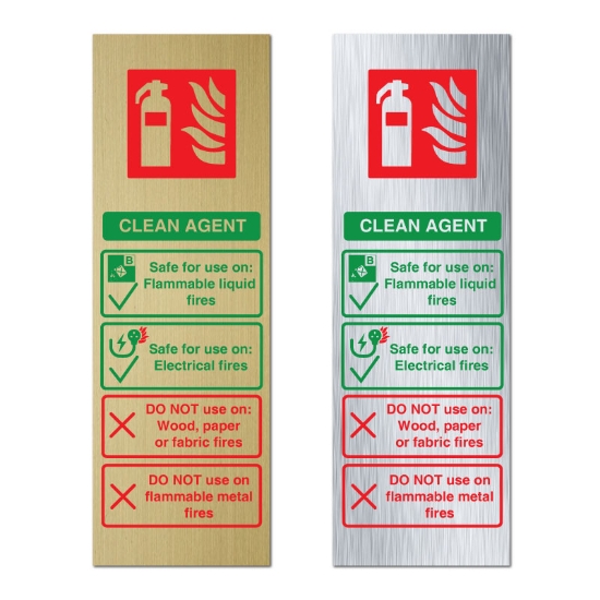 Picture of Clean Agent Fire Extinguisher Use Sign,  Liquid & Electric Fires