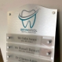 Picture of Curved Top Office / Practice Name plate sign, Brushed gold or silver