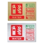 Picture of Fire Extinguisher Type Sign - Brass or Silver