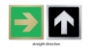 Picture of Arrow direction fire exit symbol - gold or silver
