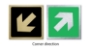 Picture of Arrow direction fire exit symbol - gold or silver