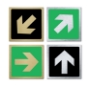 Picture of Arrow direction fire exit symbol - gold or silver