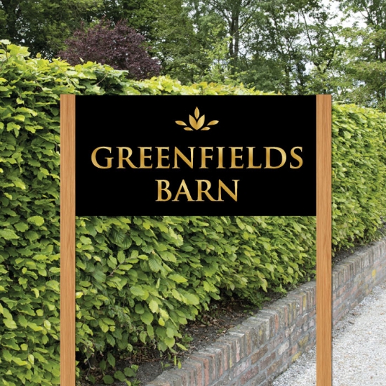 Picture of Entrance sign on oak effect posts