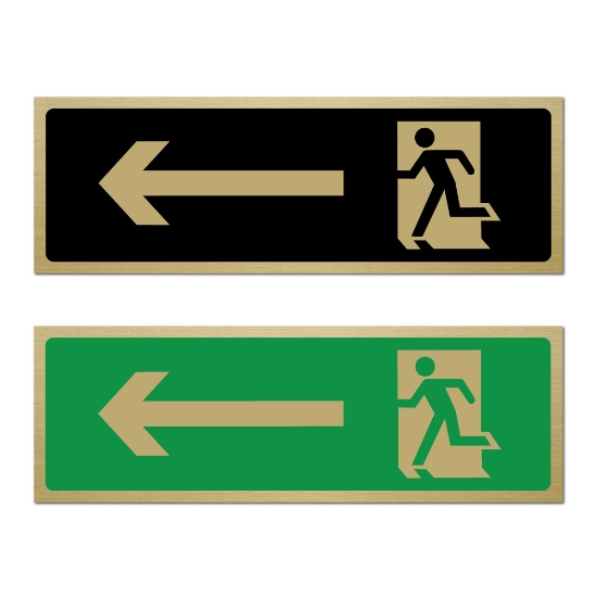 Picture of Classic Brushed Brass Arrow Left Fire Exit