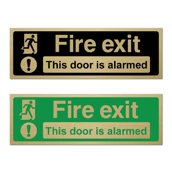 Picture of Classic Brushed Brass Fire Exit This door is alarmed