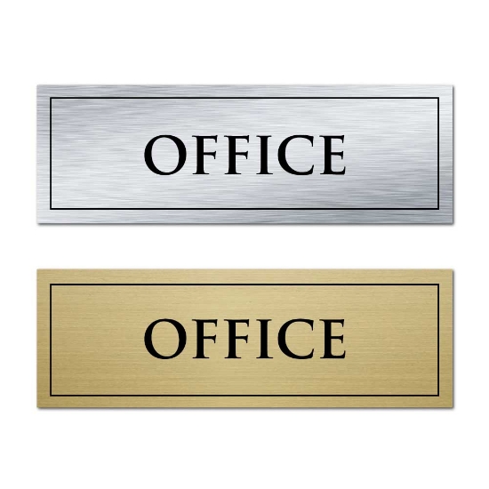 Picture of Classic Brushed Brass Office Door Sign - OFFICE