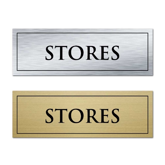 Picture of Classic Brushed Brass Office Door Sign - Stores