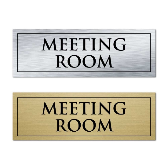 Picture of Classic Brushed Brass Office Door Sign - Meeting Room
