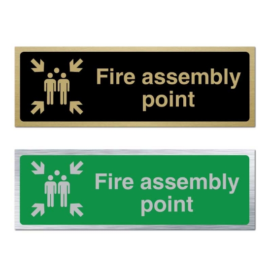 Picture of Classic Brushed Brass Fire Assembly Point Sign