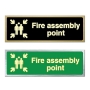 Picture of Glow In The Dark Brushed Brass Fire Assembly Point Sign
