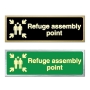 Picture of Glow In The Dark Brushed Brass Refuge Assembly Point Sign