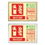 Picture of Glow in the dark - Fire Extinguisher Type Sign - Brass or Silver