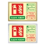 Picture of Glow in the dark - Fire Extinguisher Type Sign - Brass or Silver