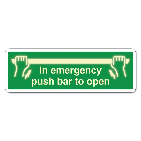 Picture of Glow in the Dark In emergency push bar - 3mm Rigid Sign