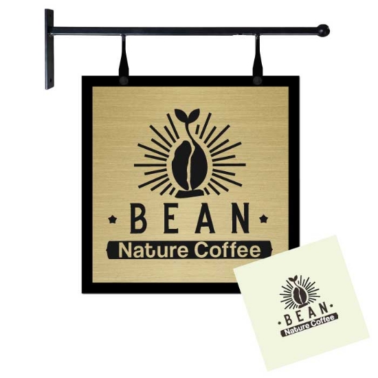 Picture of Brushed Gold Hanging Sign & Bracket