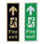 Picture of Classic Brushed Metal Fire Exit Arrow - Tall Portrait