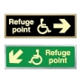 Picture of Glow In The Dark Brushed Brass Refuge Assembly Point Sign