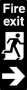 Picture of Glow In The Dark Brushed Metal Fire Exit Arrow Direction Sign - Tall Portrait
