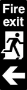 Picture of Glow In The Dark Brushed Metal Fire Exit Arrow Direction Sign - Tall Portrait