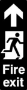 Picture of Glow In The Dark Brushed Metal Fire Exit Arrow Direction Sign - Tall Portrait