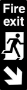 Picture of Glow In The Dark Brushed Metal Fire Exit Arrow Direction Sign - Tall Portrait