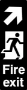 Picture of Glow In The Dark Brushed Metal Fire Exit Arrow Direction Sign - Tall Portrait