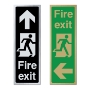 Picture of Classic Brushed Metal Fire Exit Arrow - Tall Portrait