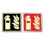Picture of Glow in the dark Brushed Metal Fire Extinguisher Symbol