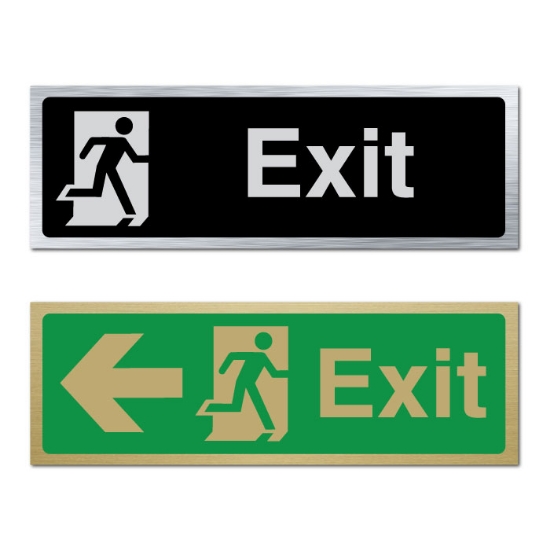 Picture of Brushed Gold or Silver Exit Signs