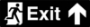 Picture of Glow In The Dark Brushed Metal Exit Arrow Direction Sign