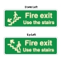 Picture of Glow in the Dark Fire Exit Use the Stairs - 3mm Rigid Sign