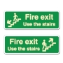 Picture of Glow in the Dark Fire Exit Use the Stairs - 3mm Rigid Sign