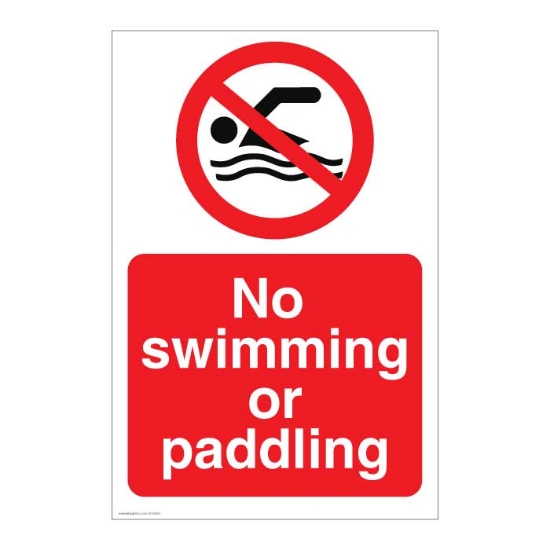 Picture of No Swimming or Paddling Sign