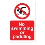 Picture of No Swimming or Paddling Sign