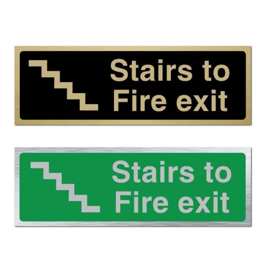 Picture of Classic Brushed Brass Stairs to fire exit sign