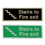 Picture of Classic Brushed Brass Stairs to fire exit sign