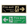 Picture of Brushed Gold or Silver Fire Exit stairs sign