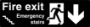 Picture of Glow In The Dark Brushed Metal Fire Exit Stairs direction sign