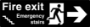 Picture of Glow In The Dark Brushed Metal Fire Exit Stairs direction sign
