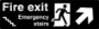 Picture of Glow In The Dark Brushed Metal Fire Exit Stairs direction sign