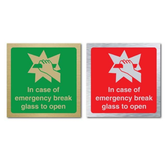 Picture of Break glass to open sign