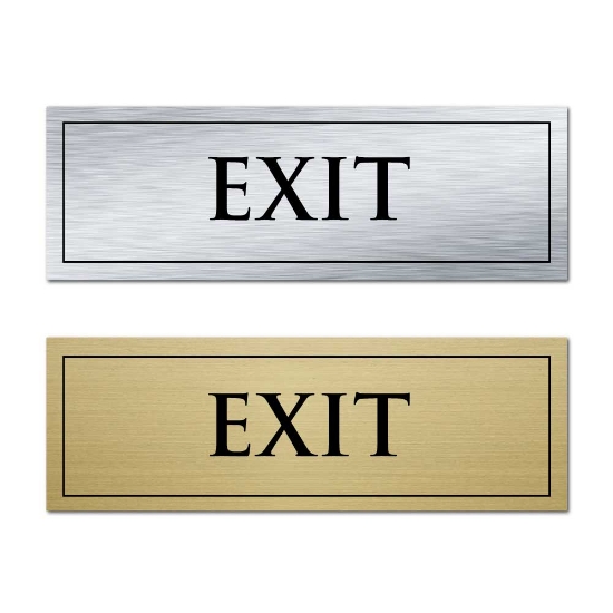 Picture of Classic Brushed Brass Office Door Exit Sign